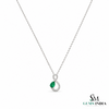 Natural Pear Cut Emerald & Diamond Infinity Pendant - Elegant Anniversary Gift
