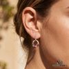 Rainbow Multi Gemstone Oval, Pear And Round Drop Stud Earrings with Diamond