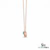 Baguettes Green Emerald Pendant with Diamond Horseshoe Design - Green Gemstone Jewelry