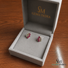 Natural Ruby Leaf Stud Earrings Diamond Accent Fine Jewelry - Anniversary Gift For Her