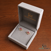 Round Ruby Bow Stud Earrings with Diamond Accents - Fine Jewelry for Women