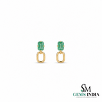 Elegant Emerald Cut Emerald Green Dangle Earrings - Luxury Emerald Earrings