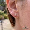 Luxury Pear Cut Ruby Diamond Swirl Stud Earrings - Gift For Her