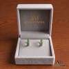 Round Green Emerald Hoop– Green Gemstone Jewelry