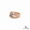 Natural Rainbow Multi Sapphire Criss Cross Infinity Ring - 14K Gold Diamond Statement Ring