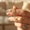 Natural Emerald & Diamond Bezel Station Double Layer Necklace - Fine Jewelry for Women
