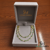 Natural Emerald & Diamond Bezel Station Double Layer Necklace - Fine Jewelry for Women