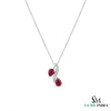 Pear Cut Ruby Pendant With Diamond - July Birthstone Jewelry
