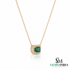 Dainty Emerald Cut Emerald Green Diamond - Green Gemstone Jewelry