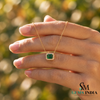 Dainty Emerald Cut Emerald Green Diamond - Green Gemstone Jewelry