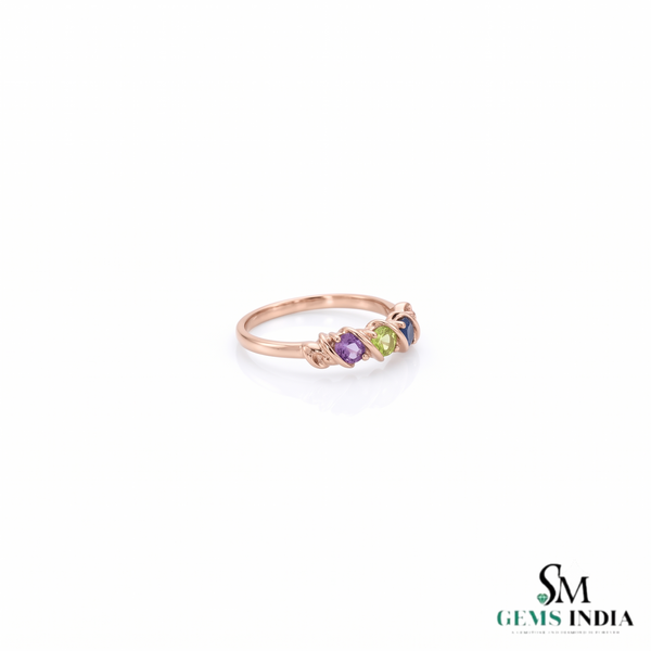 Oval Multicolor Sapphire Gemstone Ring for Women - Elegant Fine Jewelry