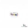 Oval Multicolor Sapphire Gemstone Ring for Women - Elegant Fine Jewelry