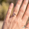 Natural Morganite Oval Cut Gold Ring with Diamond Accent Halo – Elegant Women’s Engagement Ring