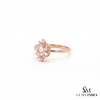 Natural Morganite Oval Cut Gold Ring with Diamond Accent Halo – Elegant Women’s Engagement Ring