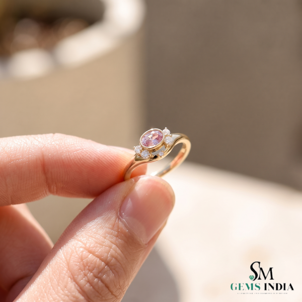 Oval Morganite & Diamond Accent Statement Ring - Pink Gemstone Fine Jewelry
