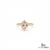 Natural Morganite Oval Cut Gold Ring with Diamond Accent Halo – Elegant Women’s Engagement Ring