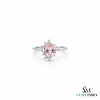 Natural Morganite Oval Cut Gold Ring with Diamond Accent Halo – Elegant Women’s Engagement Ring