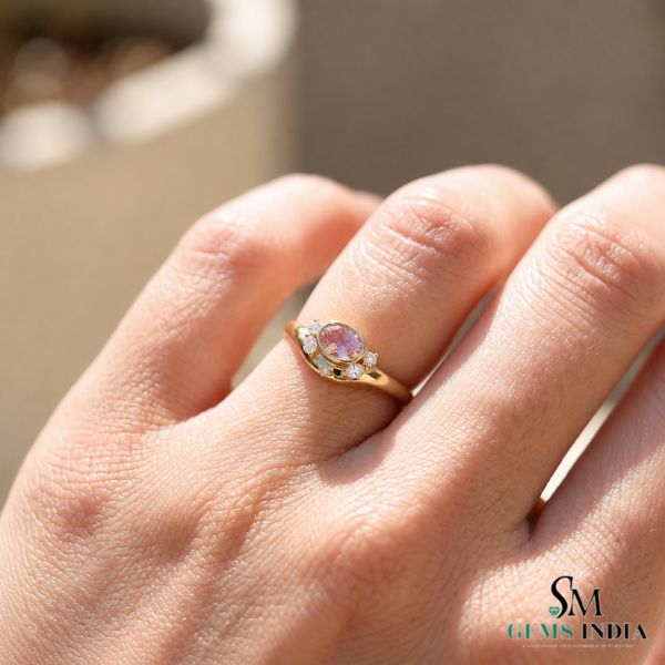 Oval Morganite & Diamond Accent Statement Ring - Pink Gemstone Fine Jewelry