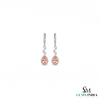 Pear cut Morganite & Diamond Twist Drop Earrings - Statement Jewelry