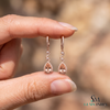 Pear cut Morganite & Diamond Twist Drop Earrings - Statement Jewelry