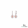 Luxury Pink Morganite Oval and Diamonds Drop Earrings - Earrings For Woman