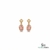 Oval Pink Morganite Stud Drop Earrings with Diamond Halo - Gift For Her