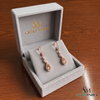 Pear cut Morganite & Diamond Twist Drop Earrings - Statement Jewelry