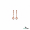 Pear cut Morganite & Diamond Twist Drop Earrings - Statement Jewelry