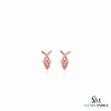 Elegant Pink Pink Morganite X Cross Statement Earrings - Gift For Her