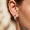 Elegant Round Cut Aquamarine Gemstone Dangle Earrings with Teardrop Design