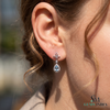 Pear Cut Aquamarine ANd Diamond Teardrop Dangle Earrings - Premium Fine Gemstone Jewelry