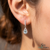 Pear Cut Aquamarine & Diamond Teardrop Drop Earrings - Sophisticated Luxury Jewelry
