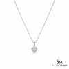 Natural Aquamarine Trillion Cut With Diamond Accent Pendant - Sophisticated Fine Jewelry Style