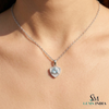 Natural Aquamarine Trillion Cut With Diamond Accent Pendant - Sophisticated Fine Jewelry Style