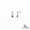 Pear Shaped Emerald & Diamond Drop Stud Earrings - Fine Jewelry for Women