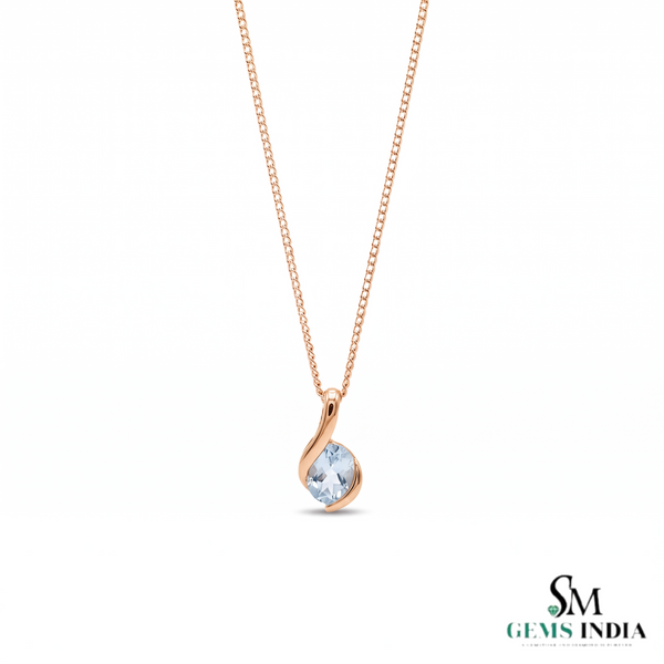Elegant Natural Aquamarine Gemstone Pendant - Everyday Jewelry For Her
