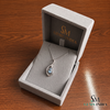 Natural Aquamarine Pear Cut with Diamond - Unique Curved Pendant