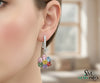 Rainbow Round Cut Flower Earrings Women’s Dangle Earring Jewelry