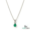 Design By Punit Sahu Pear Shaped Emerald Pendant Necklace – Dainty Teardrop Green Gemstone Fine Jewelry for Women