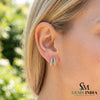 Pear Cut Emerald Green Open Teardrop stud Earrings