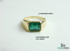 Certified Natural Emerald Cut Zambian Emerald Ring: 18k Solid Gold Solitaire