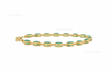 Natural Oval Shape Emerald And Diamond Bracelet In 14k Solid Gold