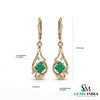 Modern Princess Cut Emerald Drop Earrings with Diamond Accents