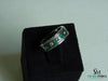 Men's 18k Gold Genuine Emerald & Diamond Wedding Band – May Birthstone