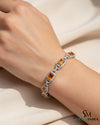 Elegant Emerald Cut Citrine Diamond Bracelet - Gift For Her