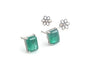 Emerald Earrings 14k Gold, Emerald Cut, Genuine Gemstone Studs