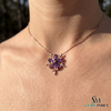 Marquise Amethyst Flower Pendant With Diamond Accents – Jewelry Gift For Her
