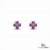 Heart Shape Amethyst Flower Stud Earrings - Elegant Gemstone Jewelry