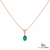 3.40 carat Luxury Pear Natural Emerald Pendant Necklace with Diamond Trio Accent