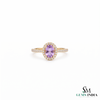 Oval Amethyst Halo Ring With Diamond Accents – Luxury Jewelry Gift